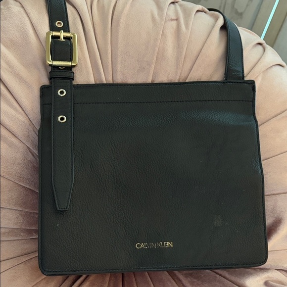 Calvin Klein Collection Handbags - Calvin Klein pebbled leather black cross body bag, adjustable strap.